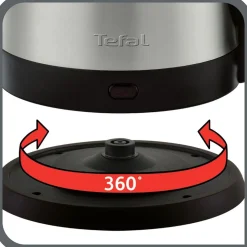 Bouilloire sans fil compacte 1.2l 1800w inox/noir - ki431d10