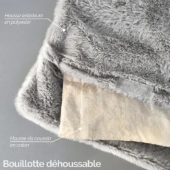 Bouillotte, coussin chauffant 45 x 30 cm pour le dos ou autres parties du corps - Cosy - Gris