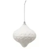 Boule de Noël Déco Dentelle 8cm Blanc