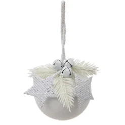 Boule de Noël Déco Souffle Polaire 8cm Blanc
