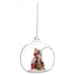 Boule de Noël en Verre Ouverte 9cm Transparent
