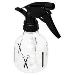 Bouteille Spray Cheveux 17cm Noir & Transparent