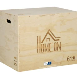 Box jump crossfit - box de pliométrie - collaboration Aosom.fr x FFHandball - 51/61/76H cm - max. 120 Kg - bois