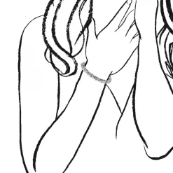 Bracelet argent tube strass par SC Crystal