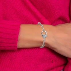 Bracelet coeur SC Crystal orné de Cristaux scintillants