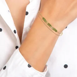 Bracelet double tour par SC Bohème orné de pierres de Jade