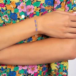 Bracelet double tour par SC Bohème orné d'Améthystes