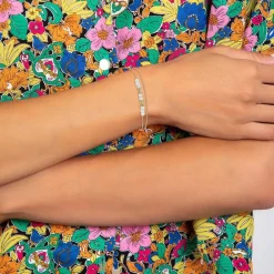 Bracelet double tour par SC Bohème orné de pierres de lune blanche