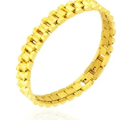 Bracelet Homme Acier Doré