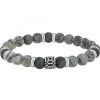 Bracelet homme par SC Crystal orné de jaspe gris et agate noire