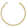 Bracelet Or 18 Carats 750/000 Maille Corde Jaune - Femme