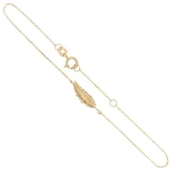 Bracelet Or Jaune - Motif Plume