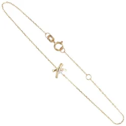 Bracelet Or Jaune - Noeud Serti d'un Zirconium