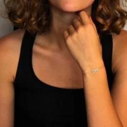 Bracelet Or Jaune et Diamants - Motif Infini Infinity - Femme