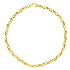 Bracelet Or Jaune Maille Marine Alternée - Homme