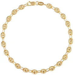 Bracelet Or Jaune Maille Grain de Café - Femme