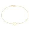 Bracelet Or Jaune Motif Coeur - Femme