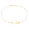 Bracelet Or Jaune Motifs Coeur et Etoile - Femme