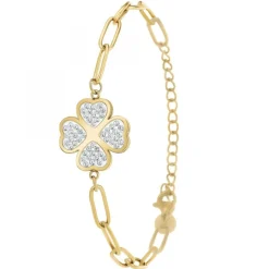 Bracelet trèfle par SC Bohème orné de Cristaux scintillants