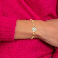 Bracelet trèfle par SC Bohème orné de Cristaux scintillants