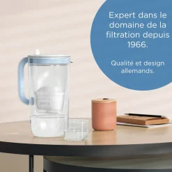 BRITA Carafe en verre bleue (2,5L) inclus 1 cartouche filtrante BRITA MAXTRA PRO All-in-1