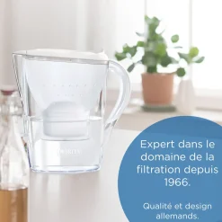 BRITA Carafe filtrante Marella blanche (2,4L) inclus 1 cartouche filtrante MAXTRA PRO All-in-1