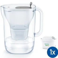 BRITA Carafe filtrante Style grise (2,4L) inclus 1 cartouche filtrante MAXTRA PRO All-in-1