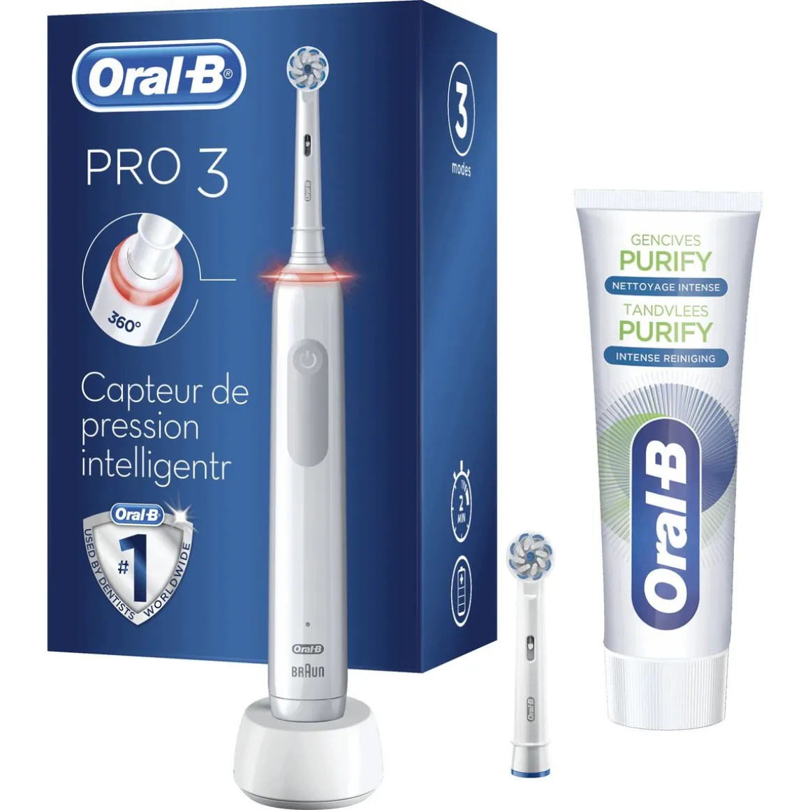 Brosse à dents électrique PRO 3800 - Blanc