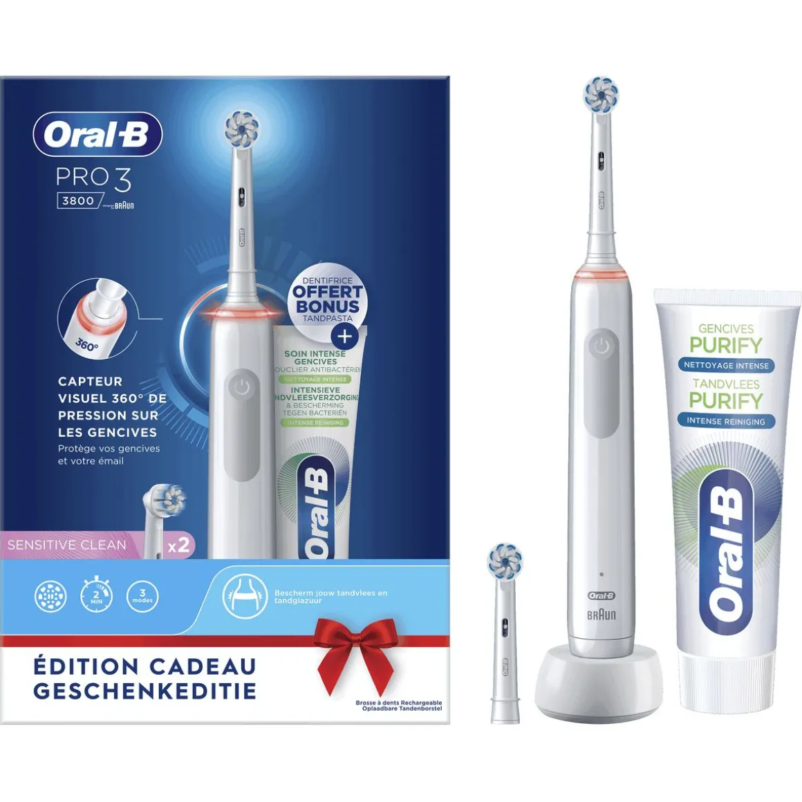 Brosse à dents électrique PRO 3800 - Blanc