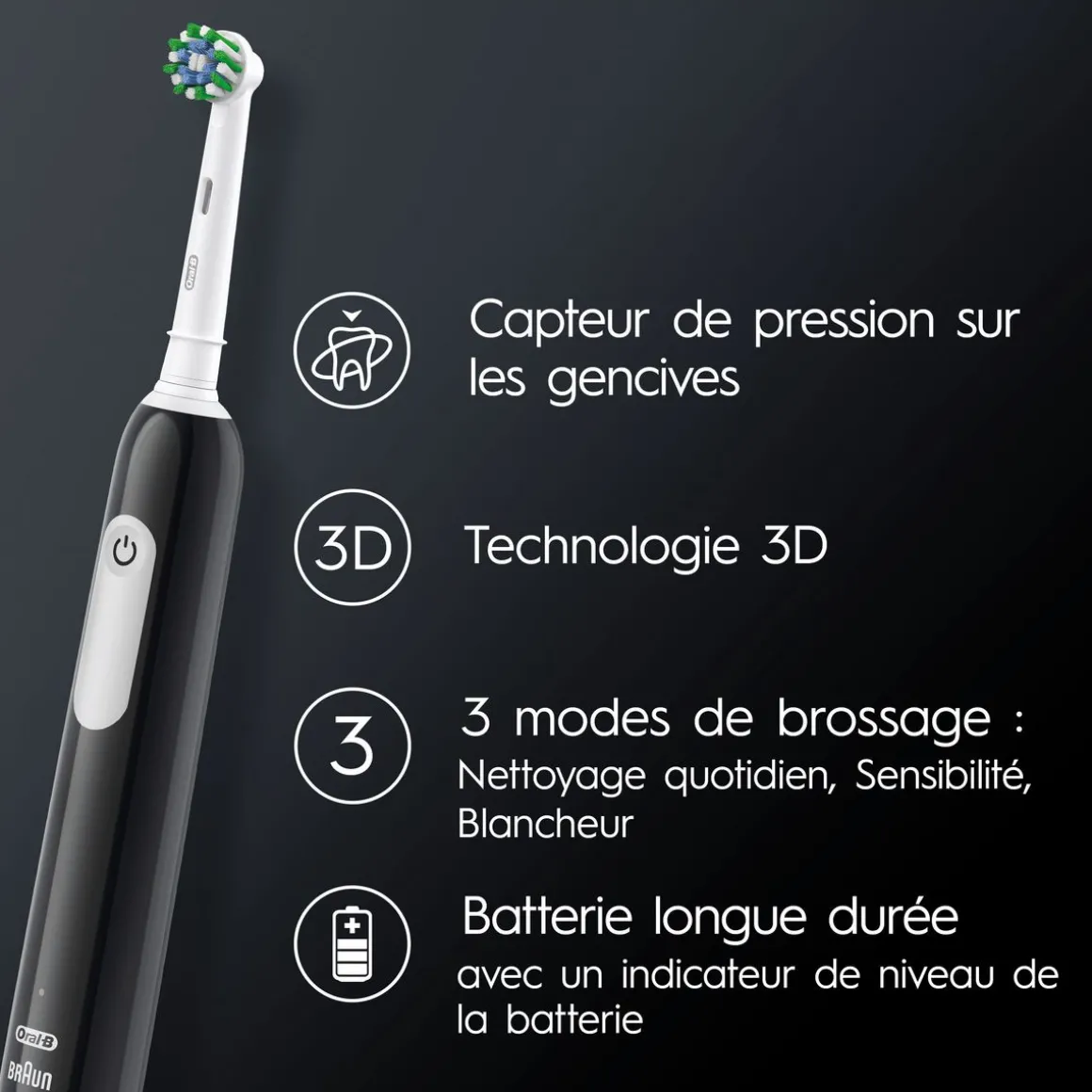 Brosse à dents électrique Pro 1 - Noir