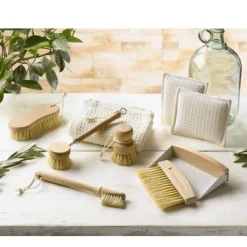 Brosse à Vaisselle Ronde en Bois Vintage 6cm Naturel