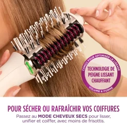 Brosse chauffante HT202EU - Blanc