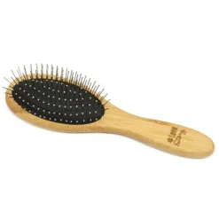 Brosse de Toilettage Bambou Picots Perles 22cm Naturel