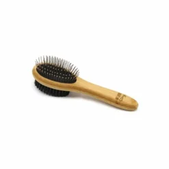 Brosse de Toilettage en Bambou Double Face 19cm Naturel