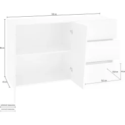 Buffet 2 portes 3 tiroirs L140cm VERONA