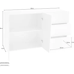 Buffet 2 portes 3 tiroirs L140cm VERONA
