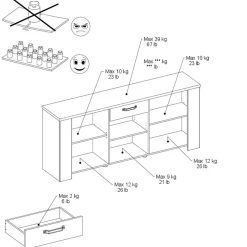 Buffet 3 portes et 1 tiroir L182 cm TORSTEN