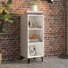 Buffet Blanc brillant 34,5x32,5x90 cm Bois d'ingenierie