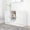 Buffet Blanc brillant 120x30,5x70 cm Bois d'ingenierie
