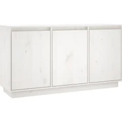 Buffet Blanc 111x34x60 cm Bois massif de pin