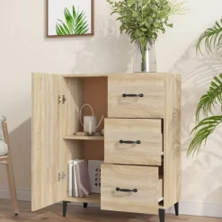 Buffet chene sonoma 69,5x34x90 cm bois d'ingenierie