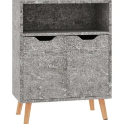 Buffet gris beton 60x30x72 cm bois d'ingenierie