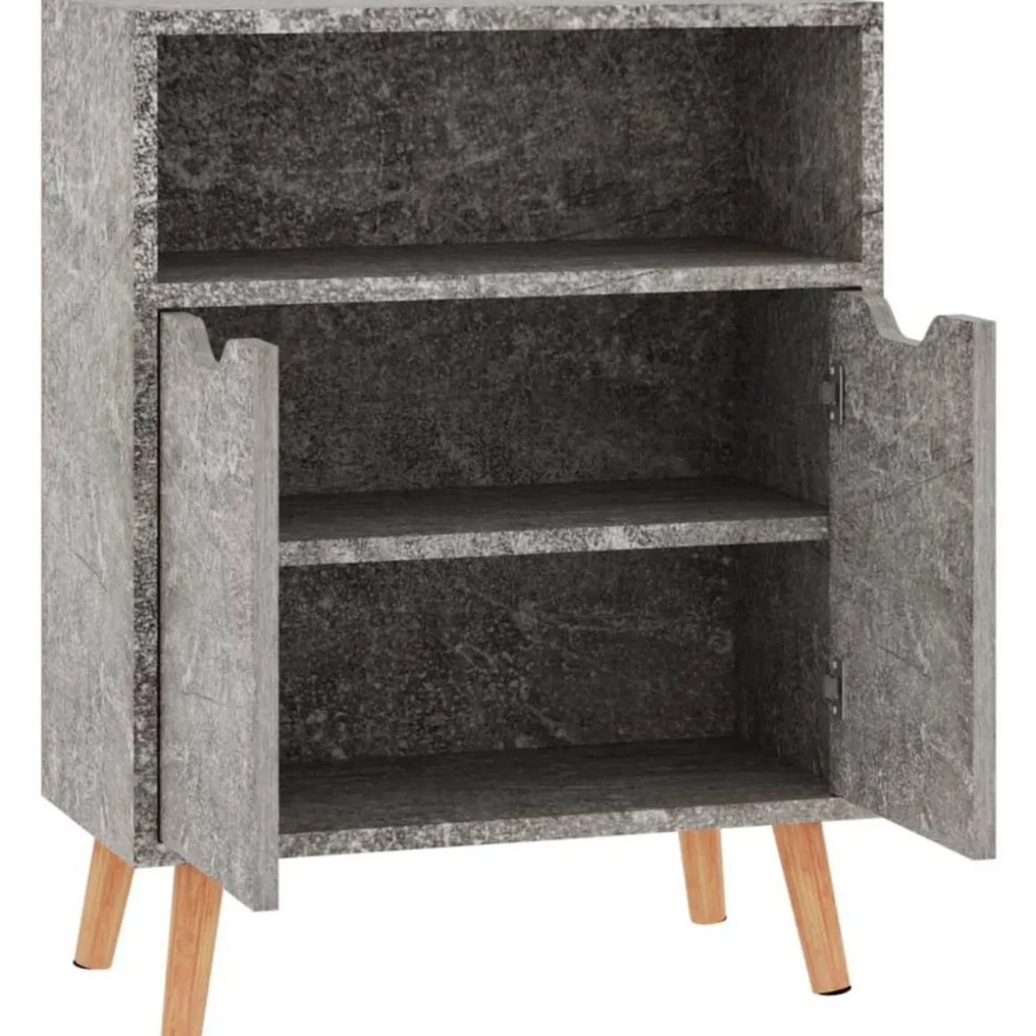 Buffet gris beton 60x30x72 cm bois d'ingenierie