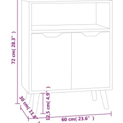 Buffet gris beton 60x30x72 cm bois d'ingenierie