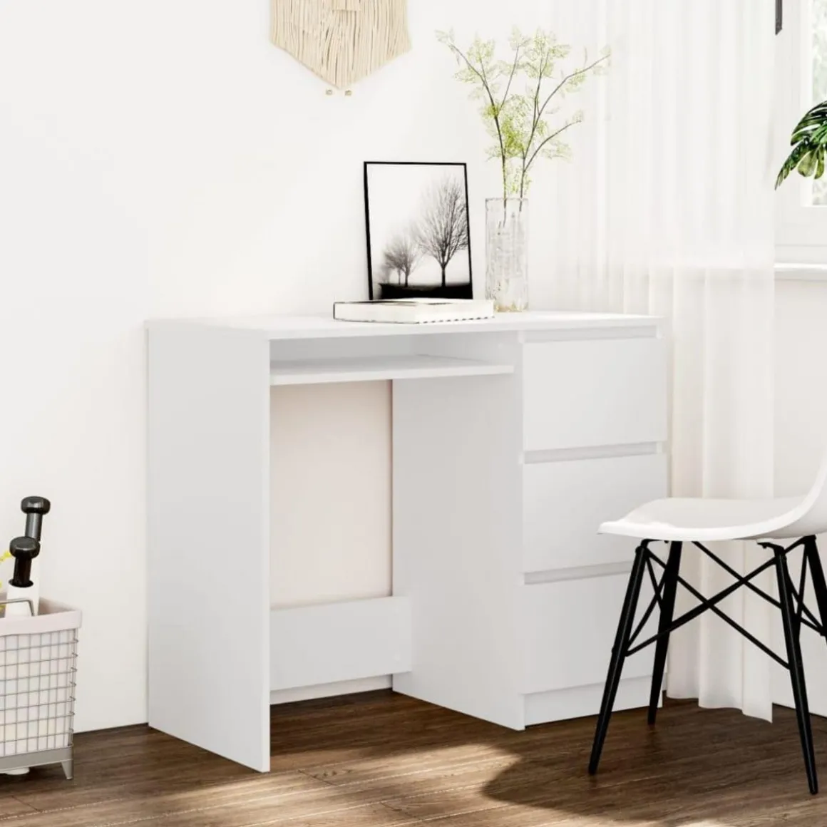 Bureau Blanc 90x45x76 cm Bois d'ingenierie