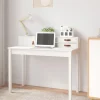 Bureau Blanc 110x50x93 cm Bois massif de pin
