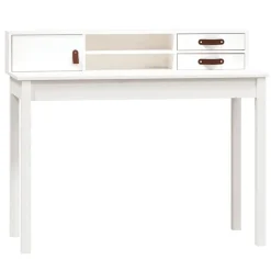 Bureau Blanc 110x50x93 cm Bois massif de pin