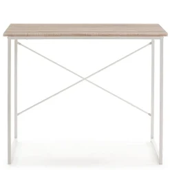 Bureau Cáceres Blanc,Table pour PC, Style Industriel, 90 cm Longueur