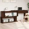 Bureau d'angle Chene marron 200x50x76 cm Bois d'ingenierie