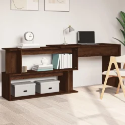 Bureau d'angle Chene marron 200x50x76 cm Bois d'ingenierie